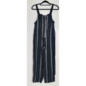 Hollister striped pant overalls black & white jumpsuit soft sz XS